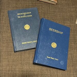 Blue Spiritual Books set with Gold Accents - Swami Vishita